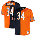 Walter Payton Chicago Bears Mitchell & Ness Big & Tall Split Legacy Retired Player Replica Jersey - Navy/Orange