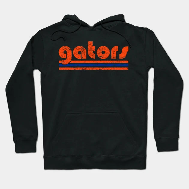 Vintage Gators Retro Three Stripes Weathered Hoodie
