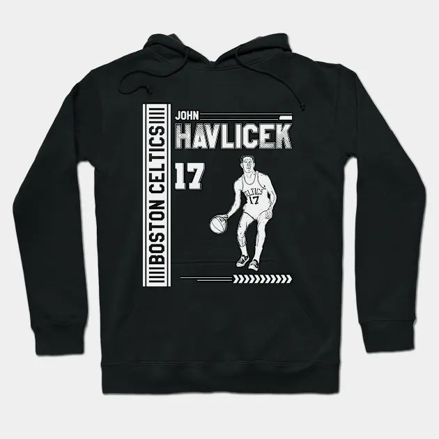 John Havlicek || White Retro Hoodie
