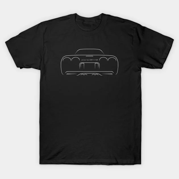Chevrolet Corvette C5 Z06 - Rear Stencil, White T-Shirt