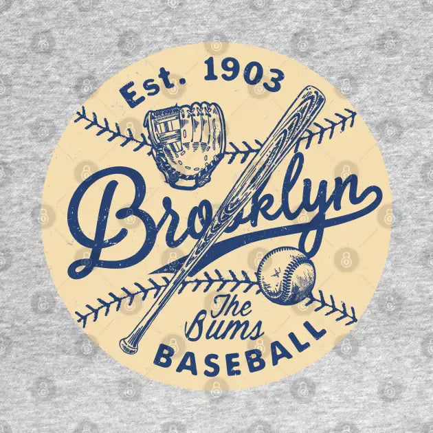 Brooklyn Dodgers Glove & Bat By Buck Tee T-Shirt