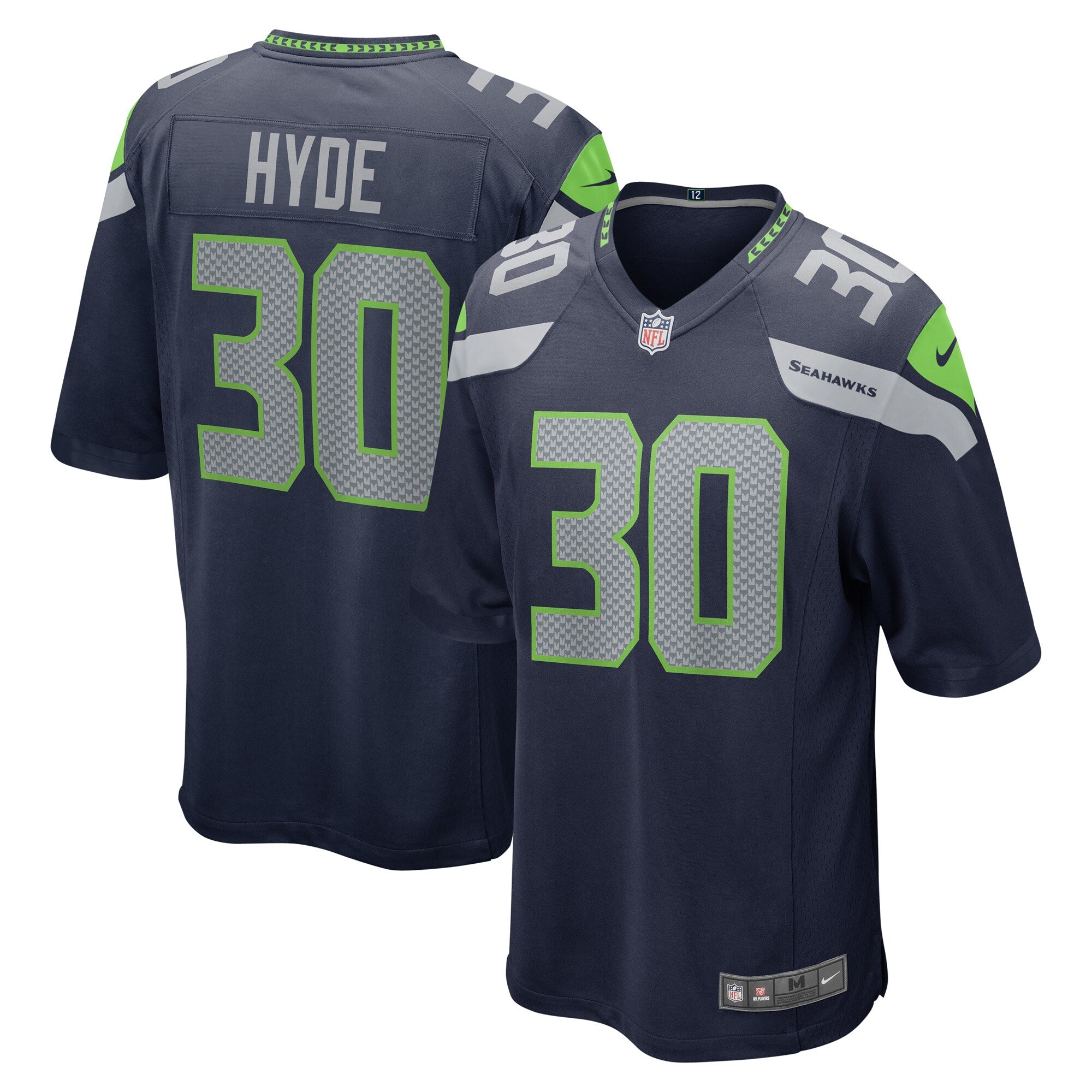 Carlos Hyde Seattle Seahawks Game Jersey - College Navy