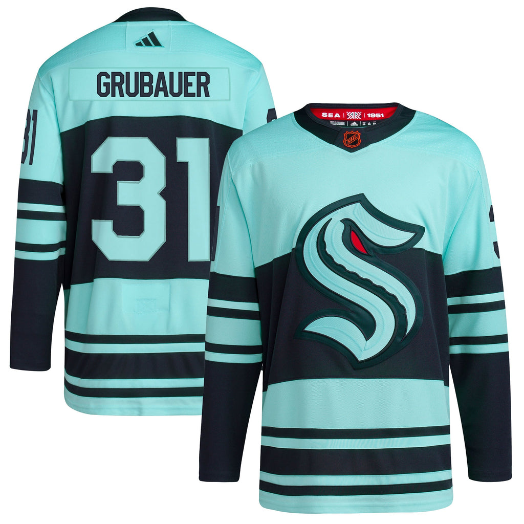 Philipp Grubauer Seattle Kraken Reverse Retro 2.0 Authentic Player Jersey - Teal