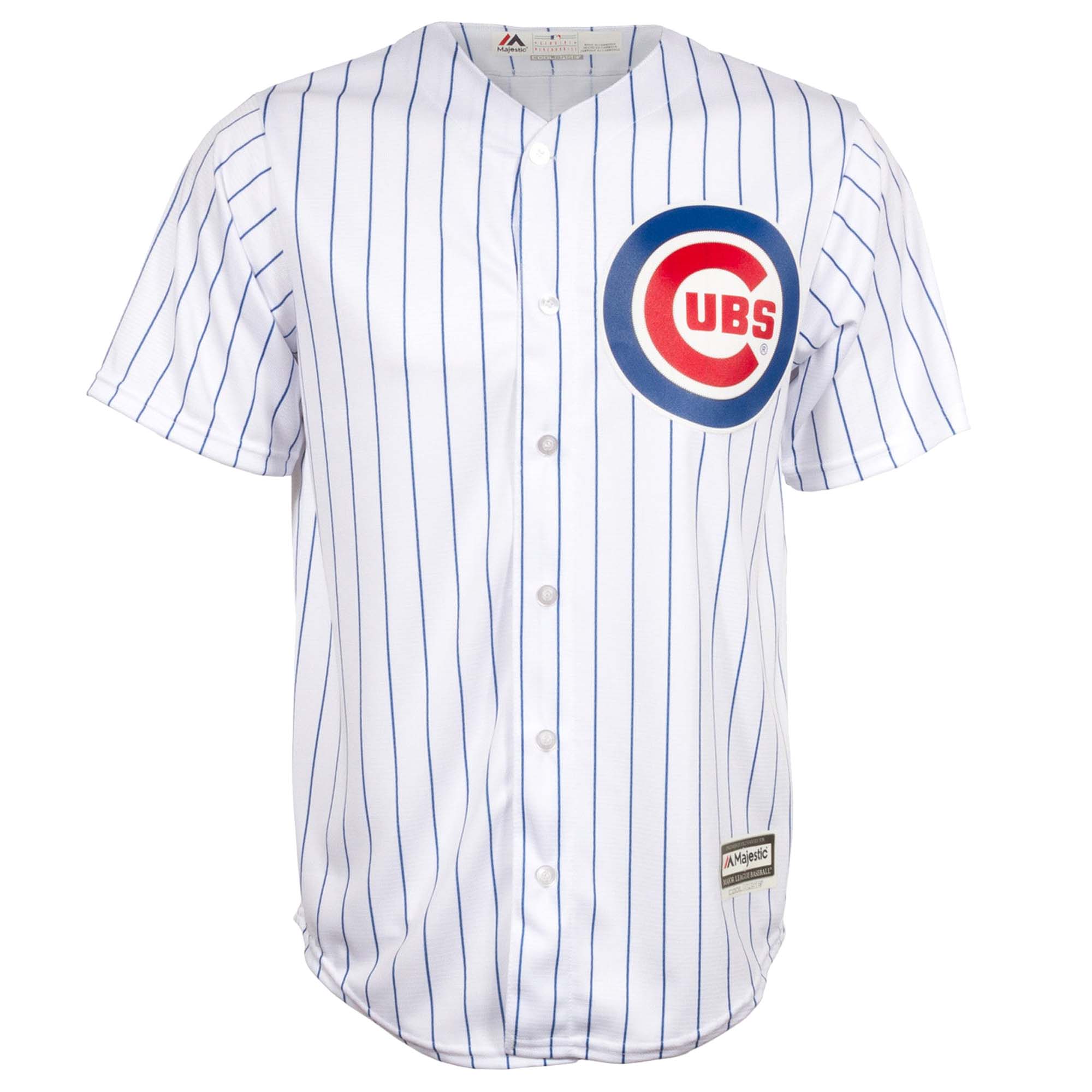 Custom Chicago Cubs Majestic Home Pinstripe Men's Replica Jersey