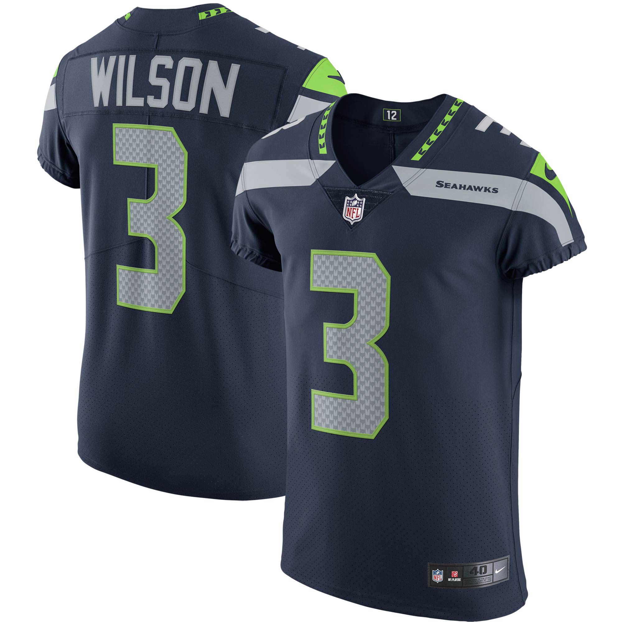 Russell Wilson Seattle Seahawks Vapor Elite Player Jersey - College Navy
