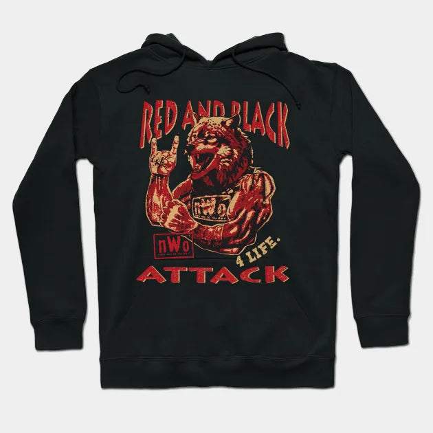 Nwo Red And Black Attack Hoodie