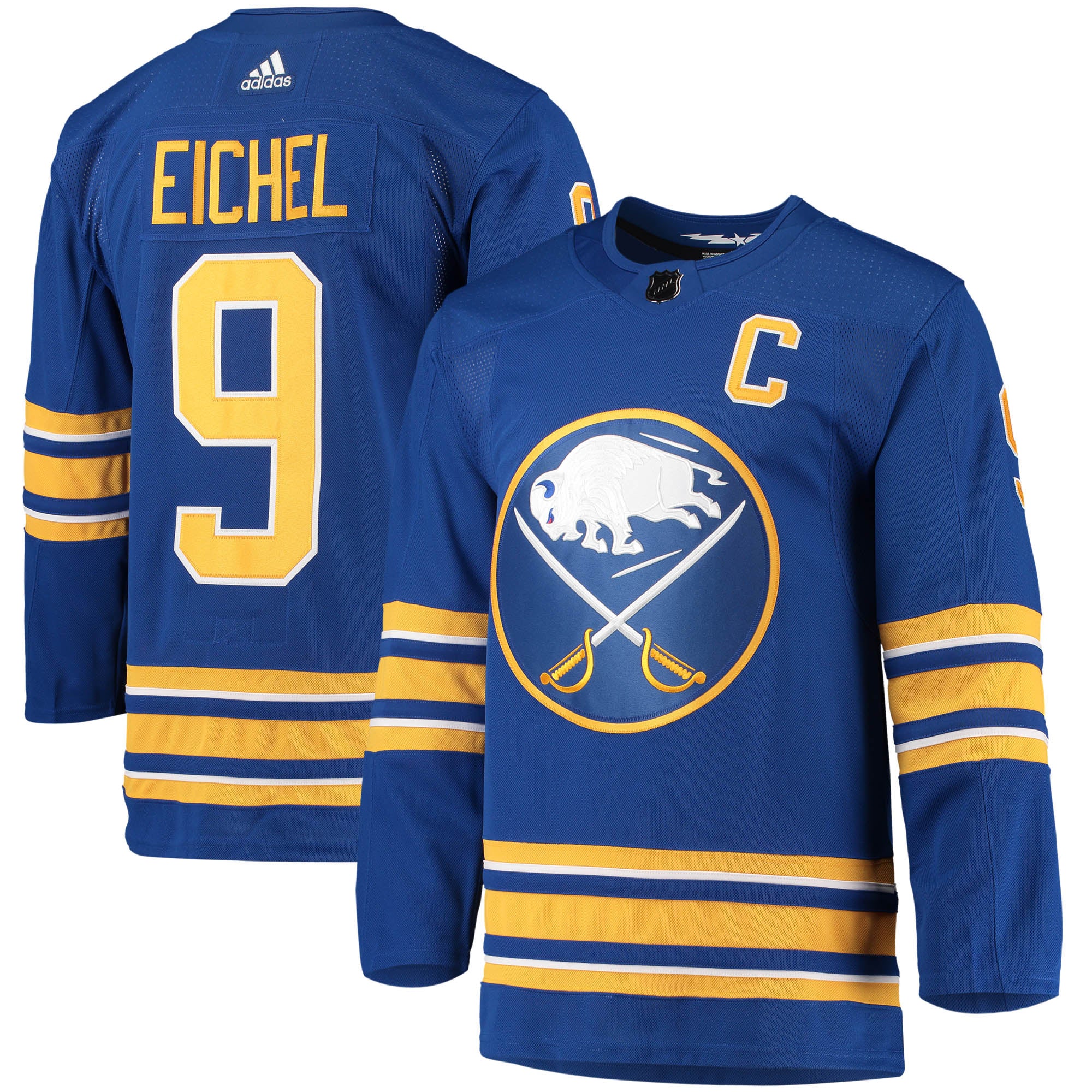Jack Eichel Buffalo Sabres Home Captain Patch Primegreen Authentic Pro Player Jersey - Royal