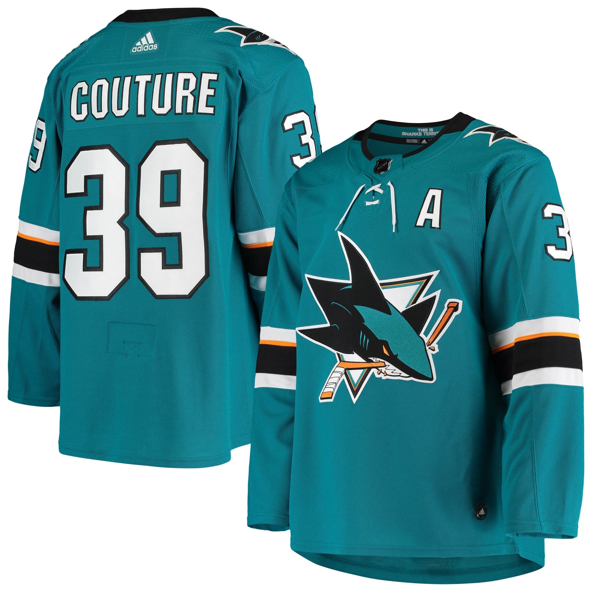 Logan Couture San Jose Sharks Home Authentic Alternate Captain Player Jersey - Teal
