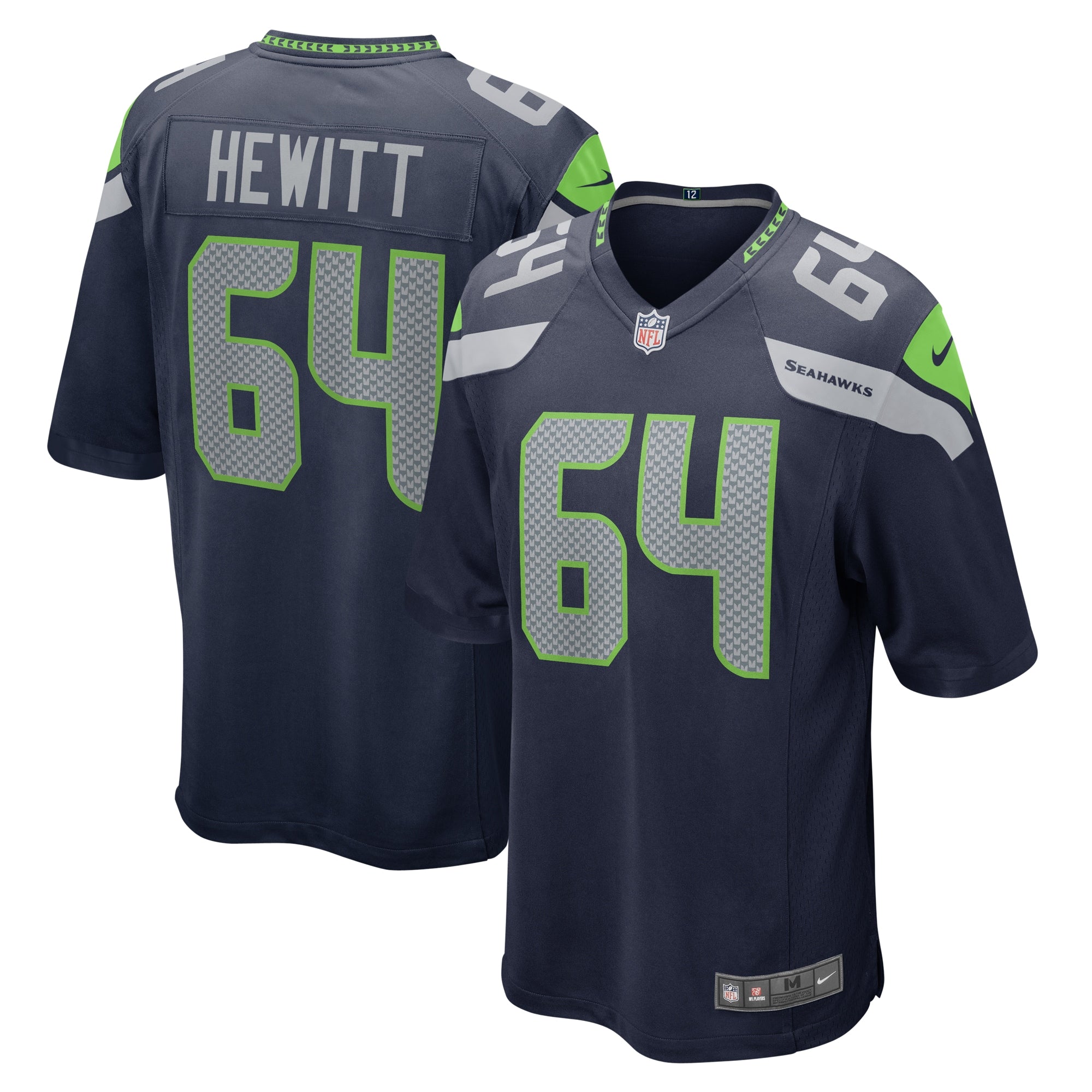 Jarrod Hewitt Seattle Seahawks Home Game Player Jersey - College Navy