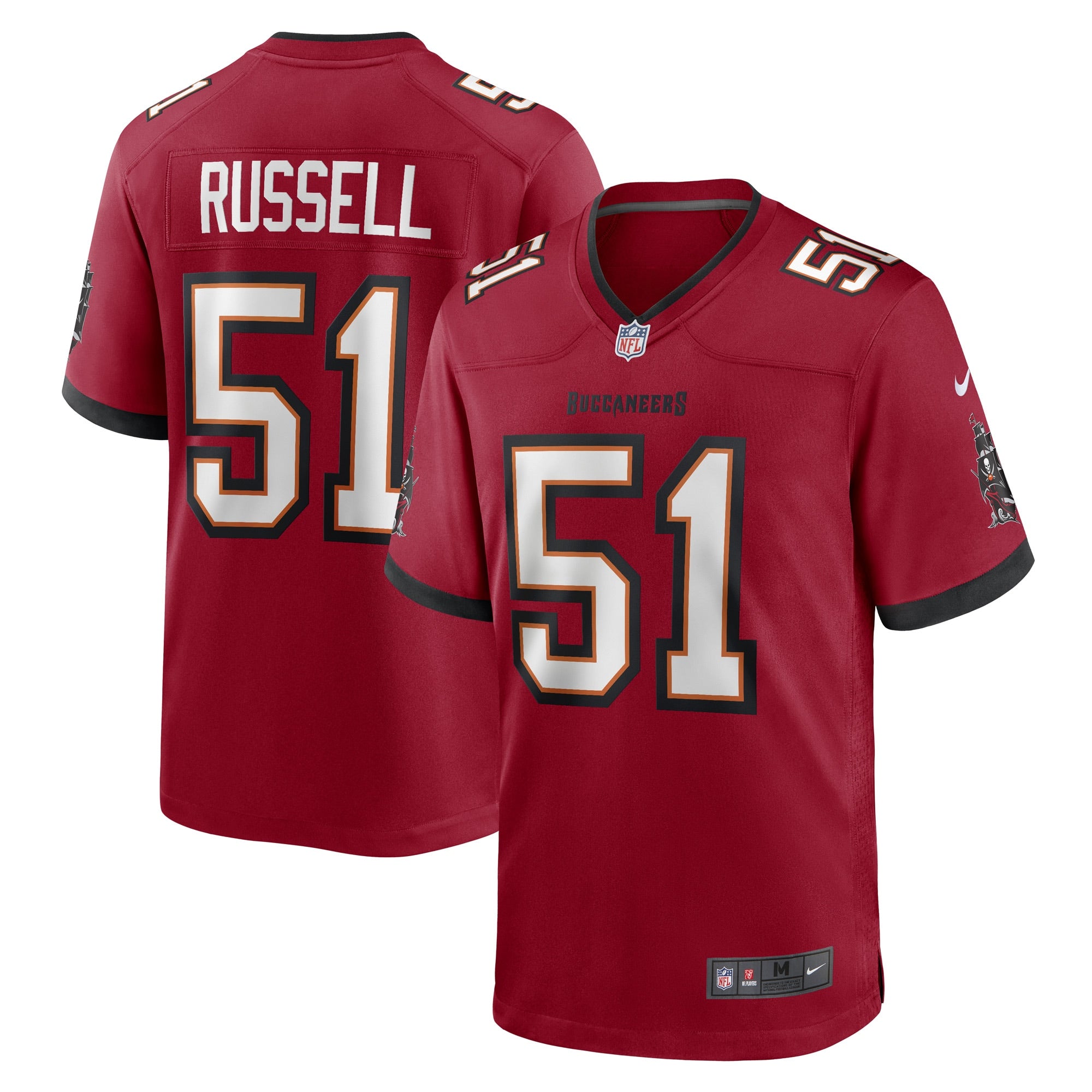 J.J. Russell Tampa Bay Buccaneers Game Player Jersey - Red