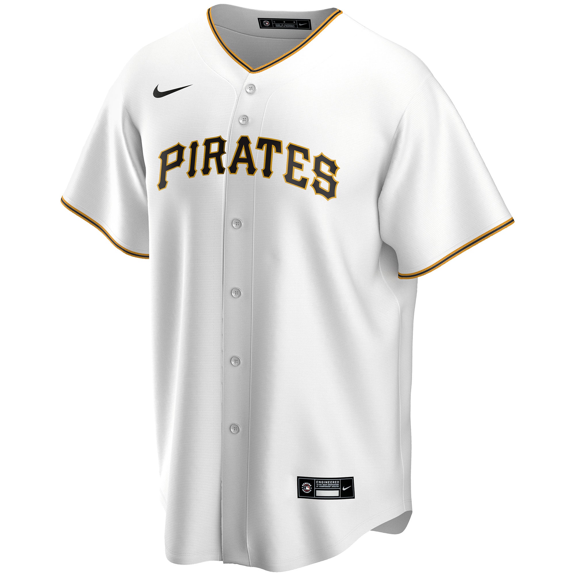Pittsburgh Pirates Home Replica Custom Jersey - White