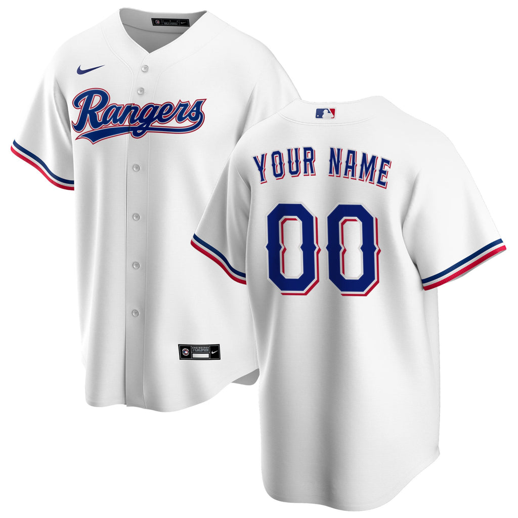 Texas Rangers Home Replica Custom Jersey - White