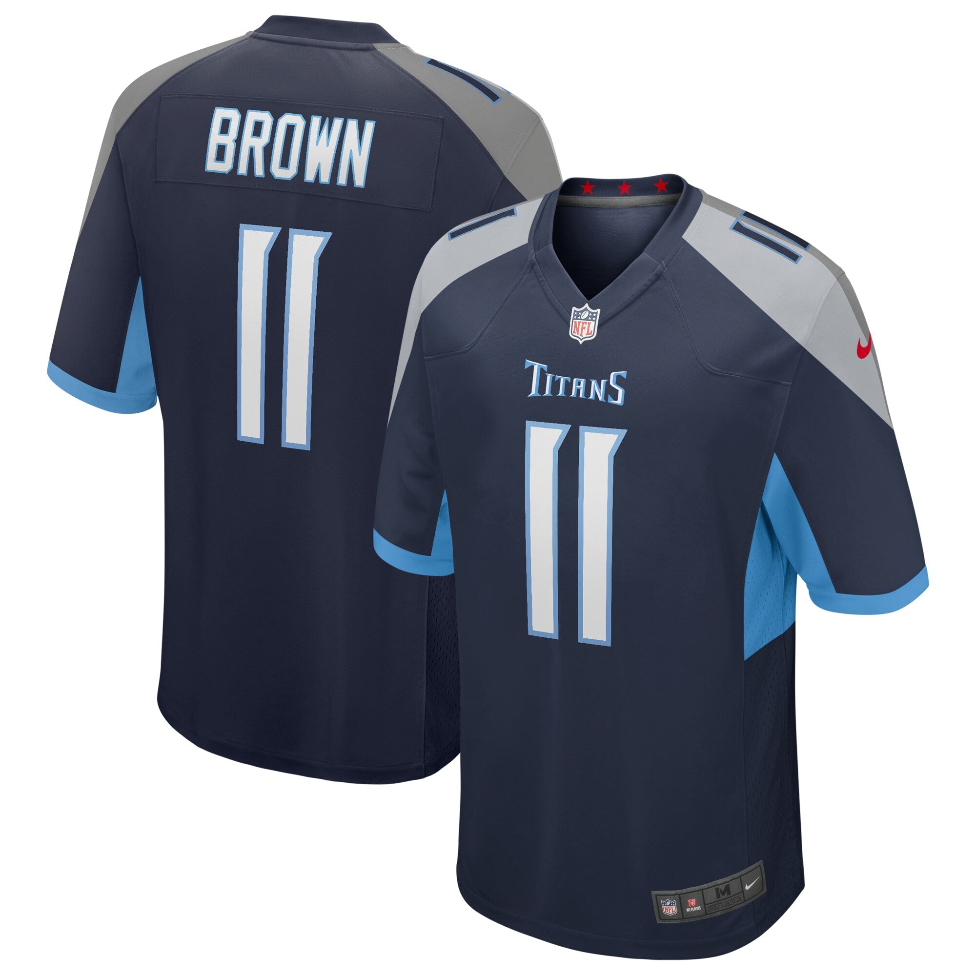 AJ Brown Tennessee Titans Game Jersey - Navy