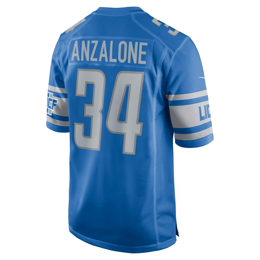 Alex Anzalone Detroit Lions Game Jersey - Blue