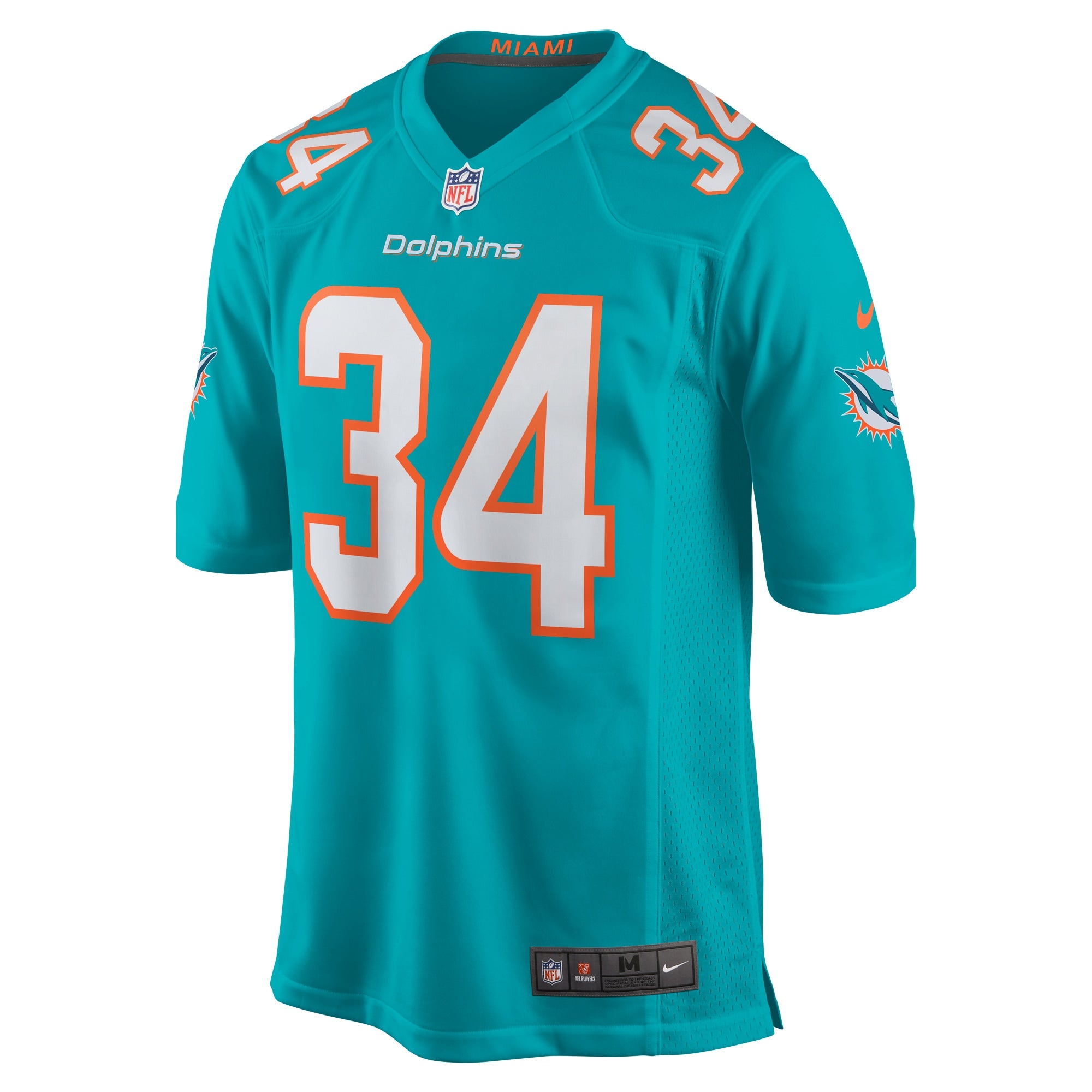 Tino Ellis Miami Dolphins Home Game Player Jersey - Aqua