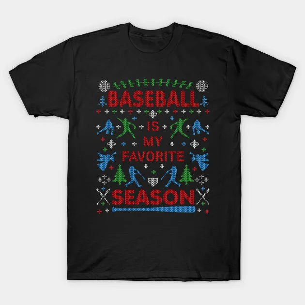 Funny Baseball Season Ugly Christmas Sweater Party Original T-Shirt