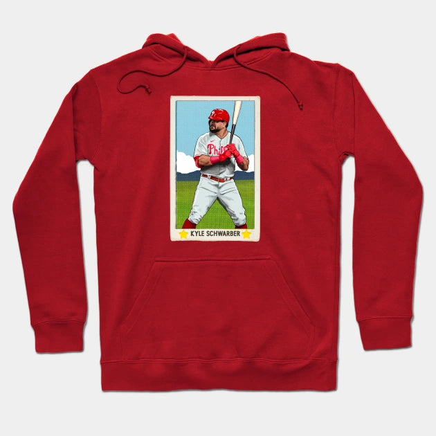 Kyle Schwarber Vintage Baseball Illustration Hoodie