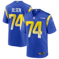 Merlin Olsen Los Angeles Rams Game Retired Player Jersey - Royal