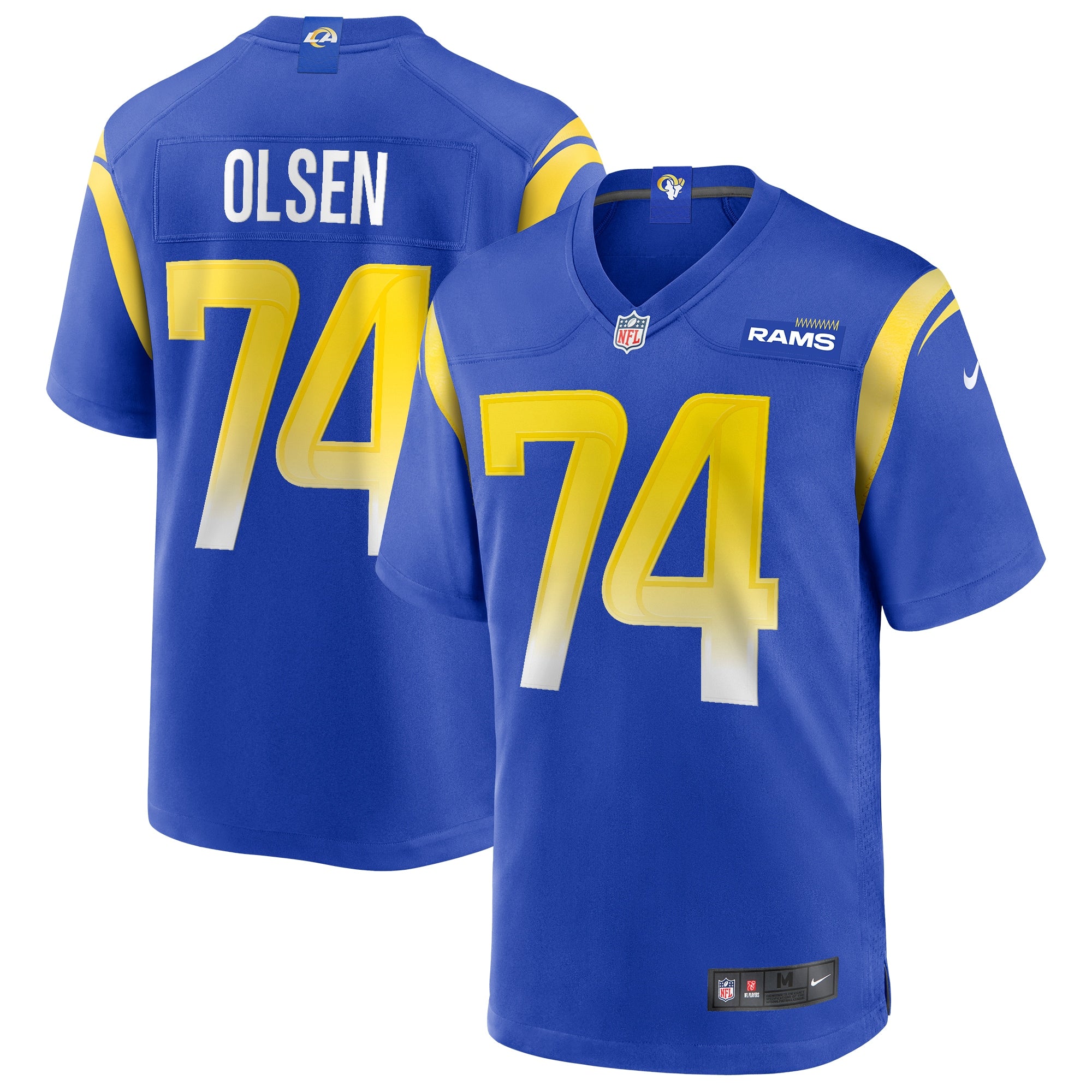 Merlin Olsen Los Angeles Rams Game Retired Player Jersey - Royal