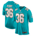 Jamal Perry Miami Dolphins Home Game Player Jersey - Aqua