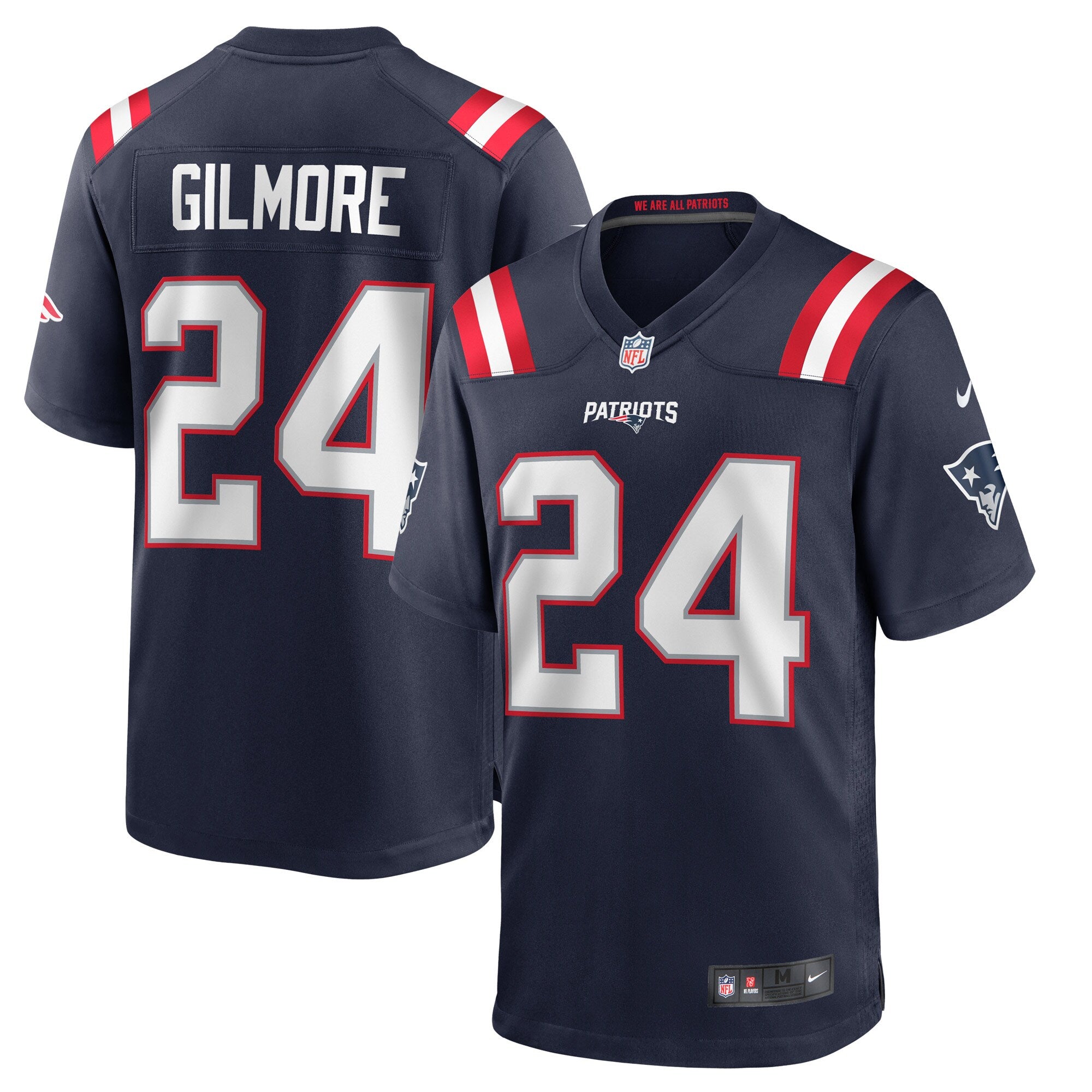 Stephon Gilmore New England Patriots Game Player Jersey - Navy
