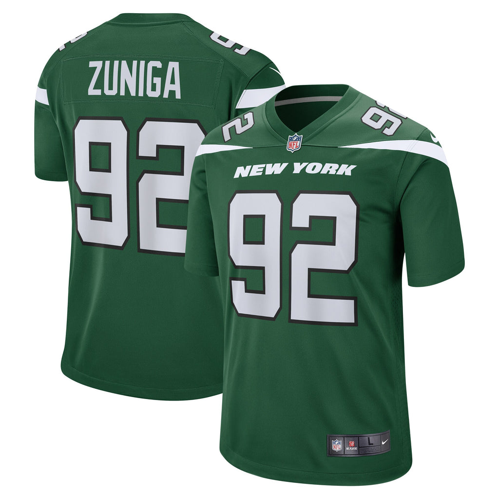Jabari Zuniga New York Jets Game Jersey - Gotham Green