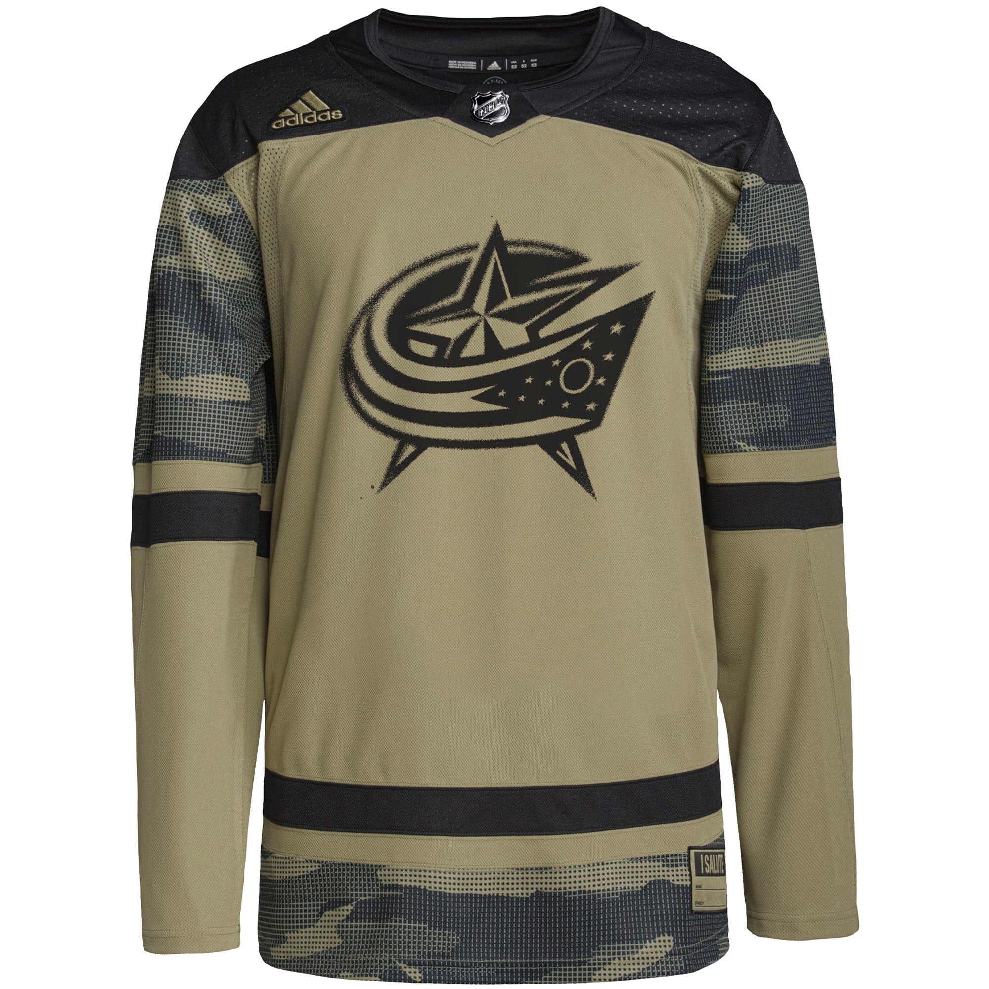 Columbus Blue Jackets Military Appreciation Team Authentic Practice Jersey - Camo