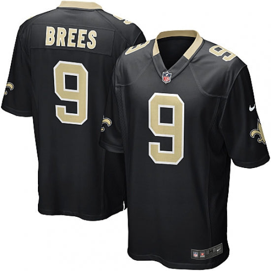 Men's New Orleans Saints Drew Brees Game Jersey Black