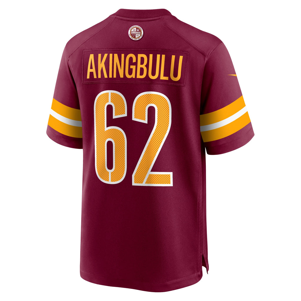 Alex Akingbulu Washington Commanders Game Player Jersey - Burgundy