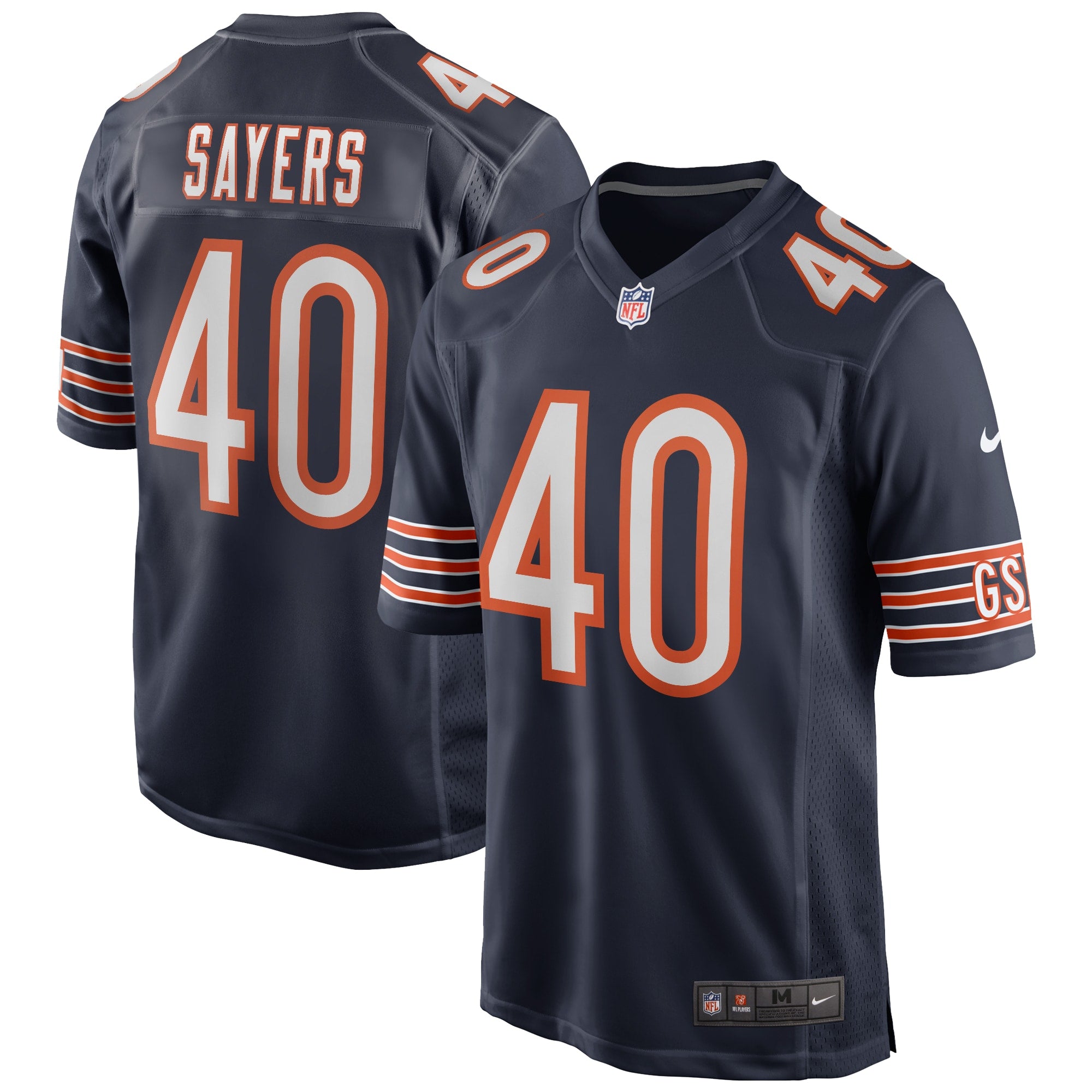 Gale Sayers Chicago Bears Game Retired Player Jersey - Navy