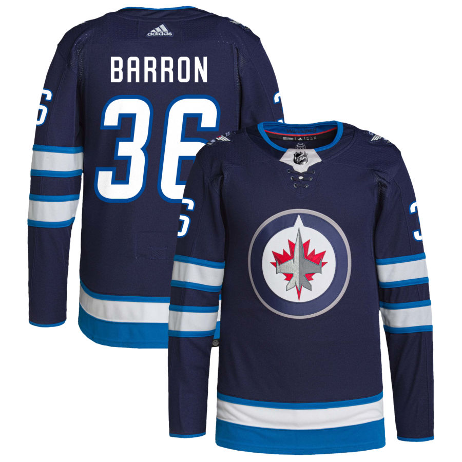 Morgan Barron Winnipeg Jets Home Authentic Pro Jersey - Navy