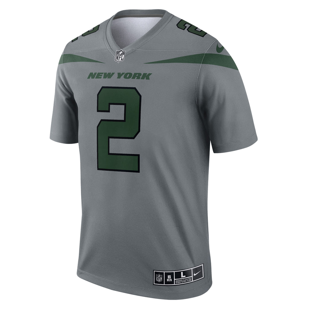 Zach Wilson New York Jets Inverted Legend Jersey - Gray