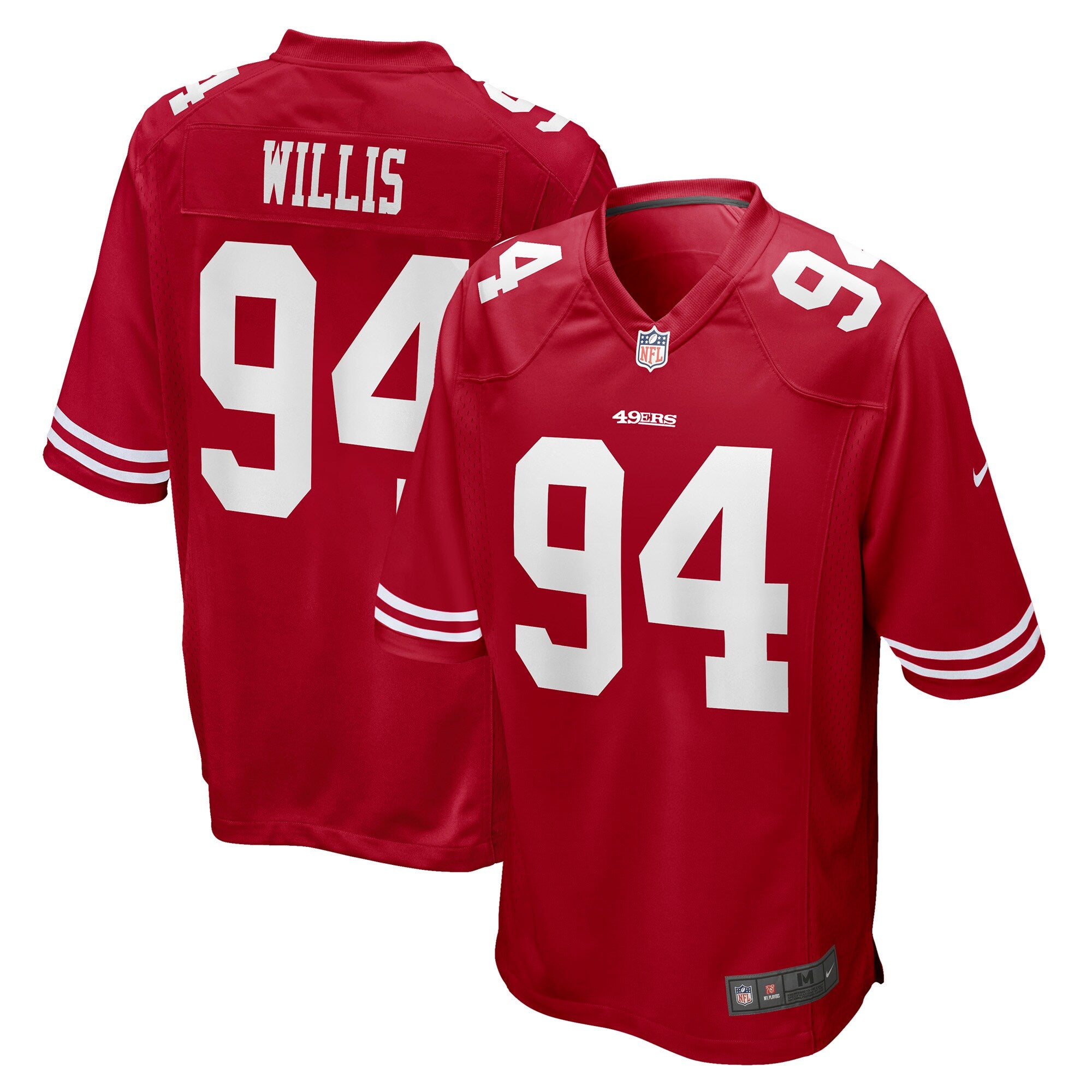 Jordans Willis San Francisco 49ers Game Player Jersey - Scarlet