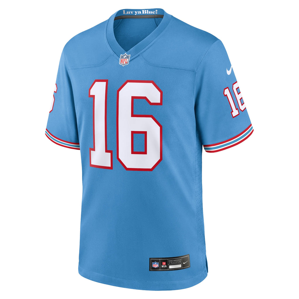 Treylon Burks Tennessee Titans Oilers Throwback Alternate Game Player Jersey - Light Blue