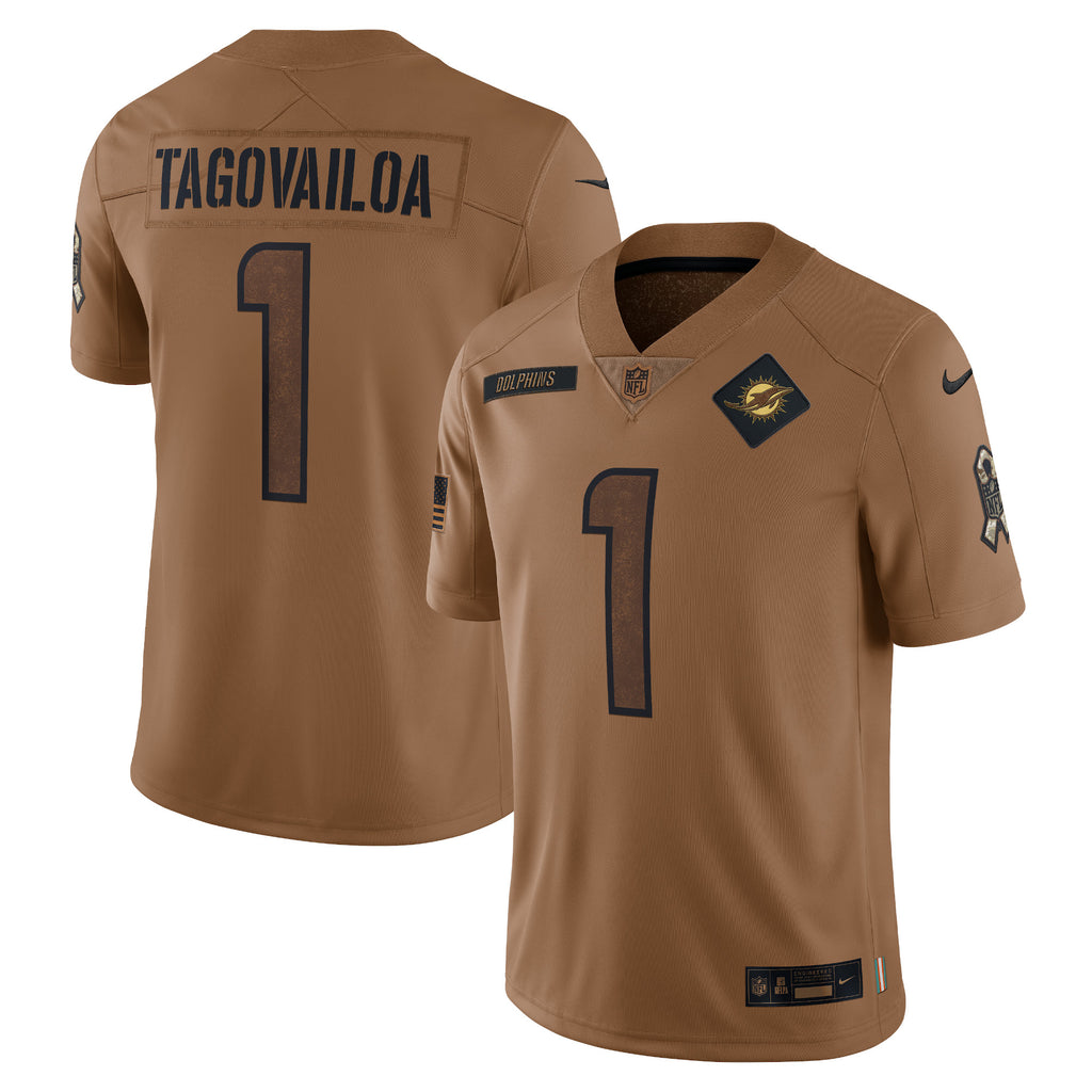 Tua Tagovailoa Miami Dolphins 2023 Salute To Service Limited Jersey - Brown