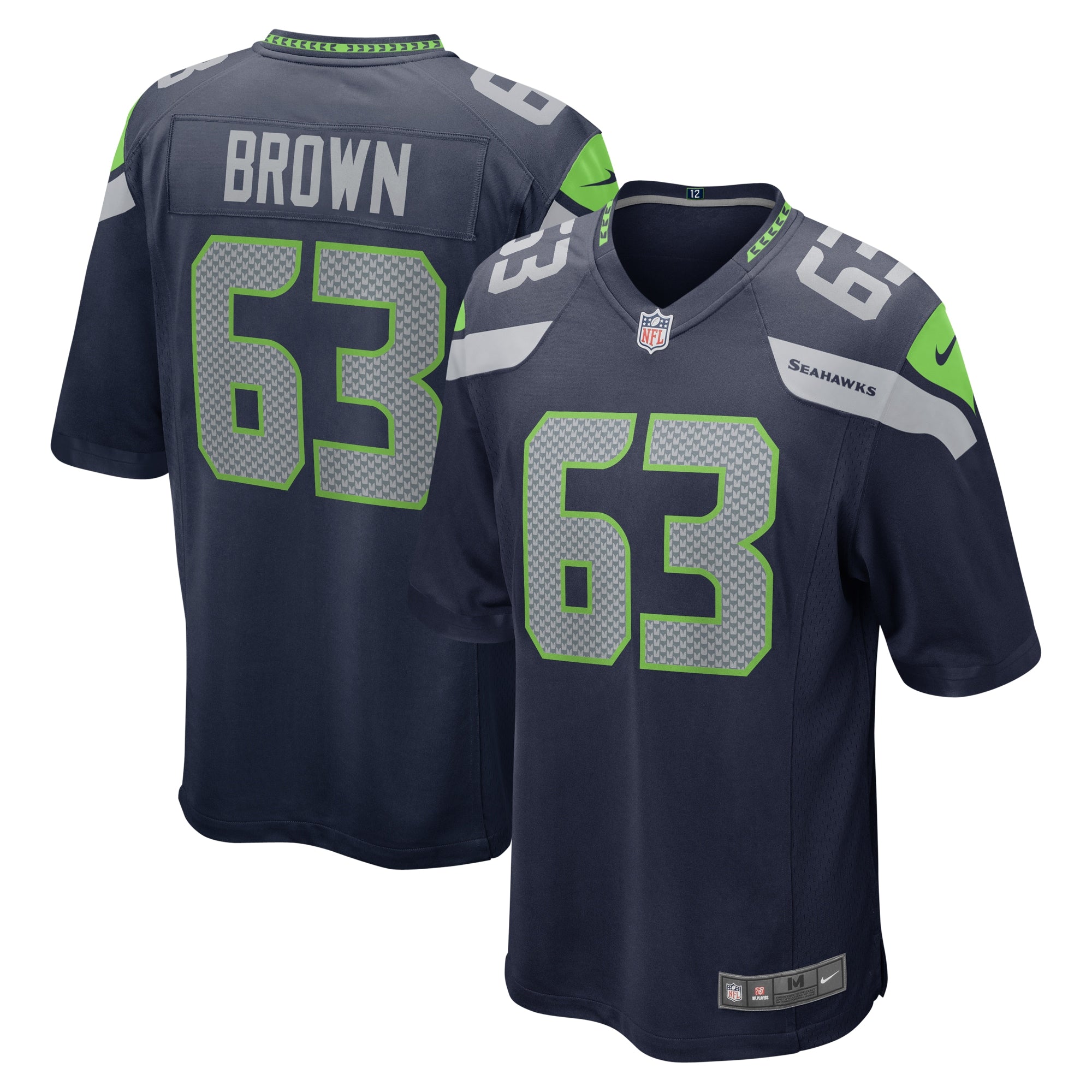 Evan Brown Seattle Seahawks Game Jersey - College Navy