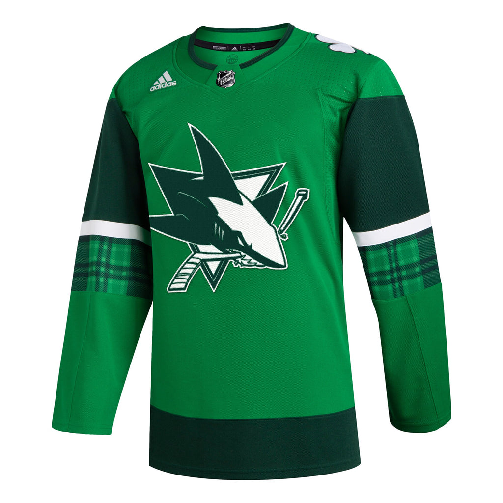 San Jose Sharks 2023 St. Patrick's Day Primegreen Authentic Jersey - Kelly Green