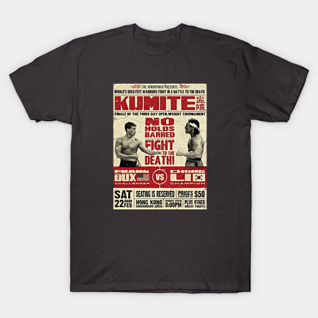 Bloodsport Poster Kumite Frank Dux Vs Chong Li T-Shirt