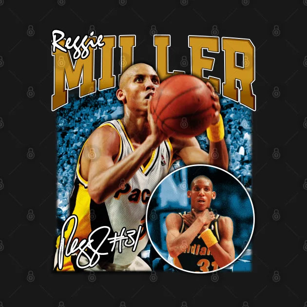 Reggie Miller Choke Sign Basketball Legend Signature Vintage Retro 80S 90S Bootleg Rap Style T-Shirt