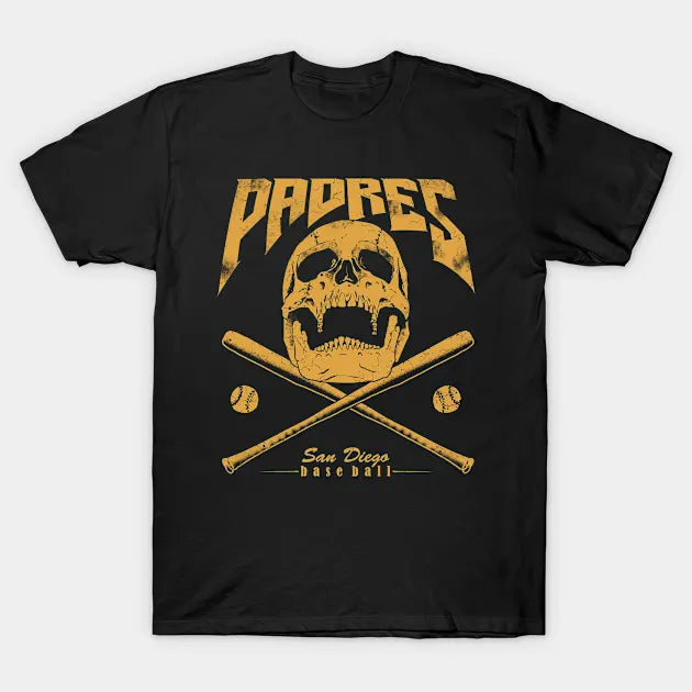 Padres Baseball Vintage Skull T-Shirt