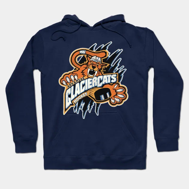 Defunct Arkansas Glaciercats Hockey Team Hoodie