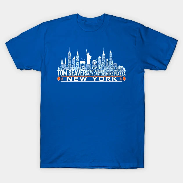 New York Baseball Team All Time Legends, New York City Skyline T-Shirt