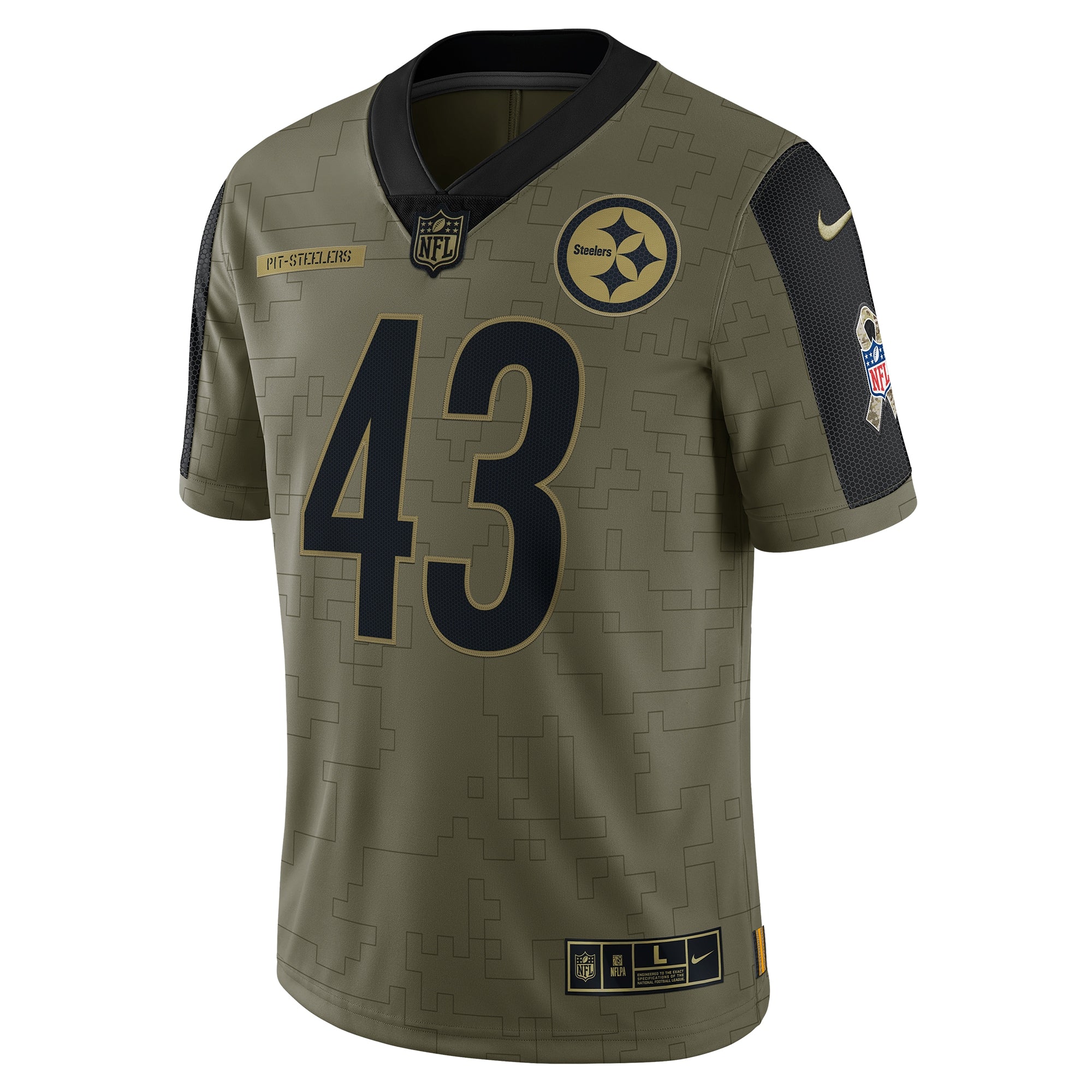 Troy Polamalu Pittsburgh Steelers 2021 Salute To Service Retired Player Limited Jersey - Olive