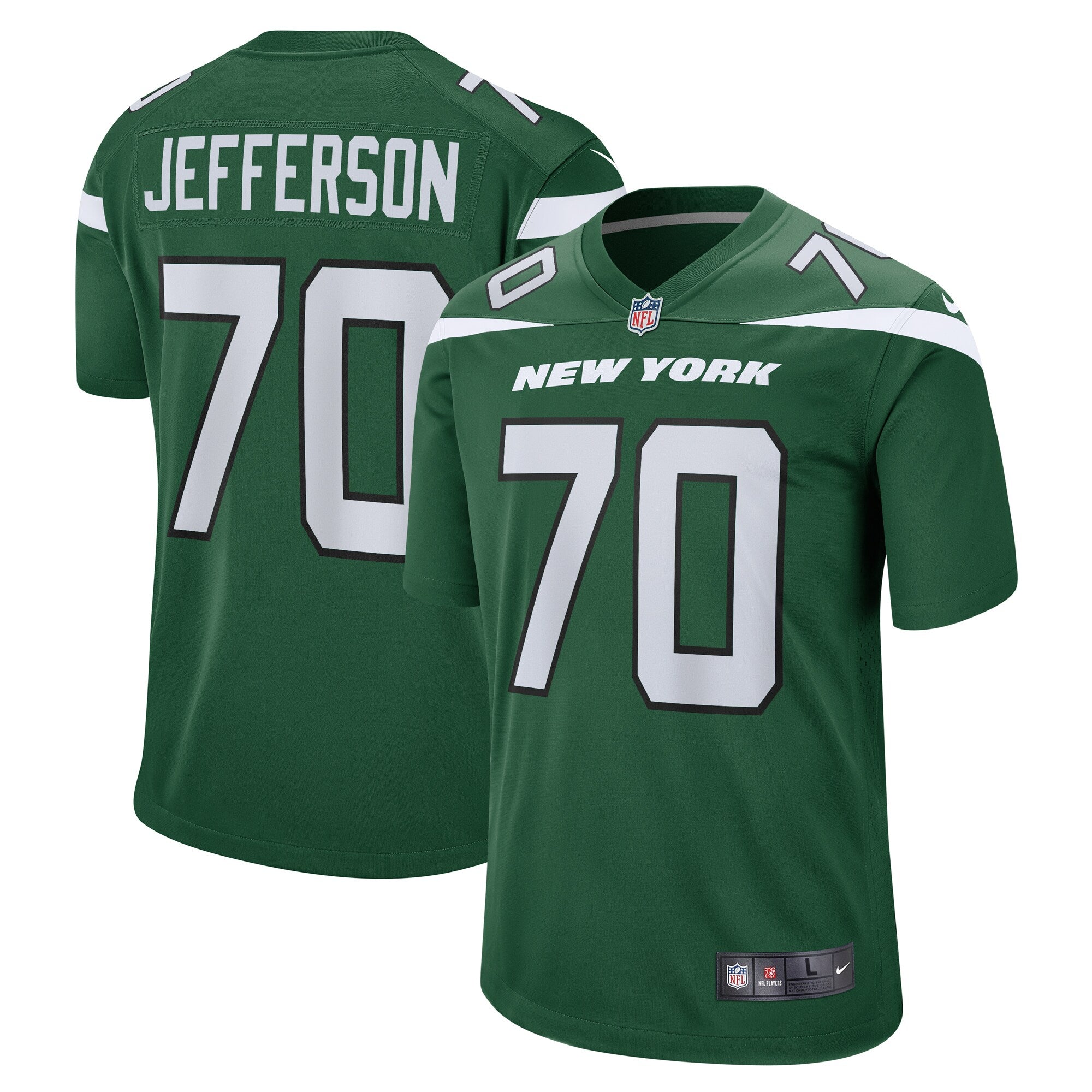 Quinton Jefferson New York Jets Team Game Jersey - Gotham Green