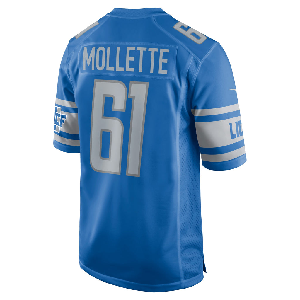Alex Mollette Detroit Lions Team Game Jersey - Blue