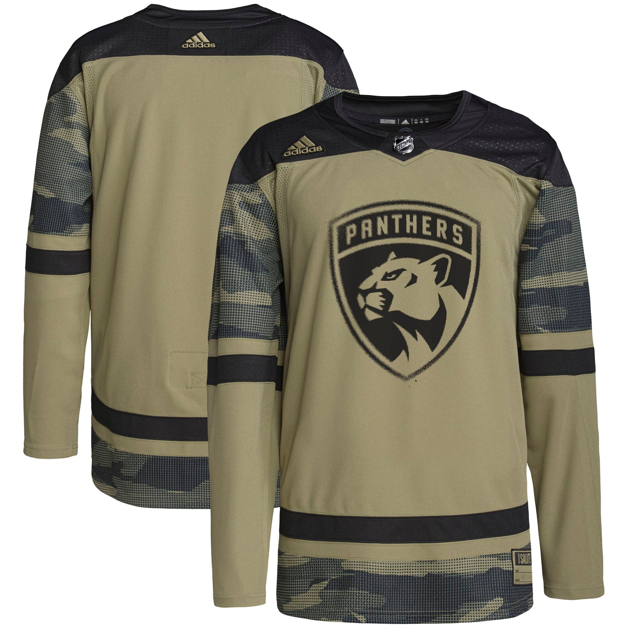 Florida Panthers Military Appreciation Team Authentic Practice Jersey - Camo