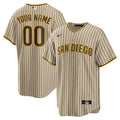 San Diego Padres Road Custom Replica Jersey - Brown