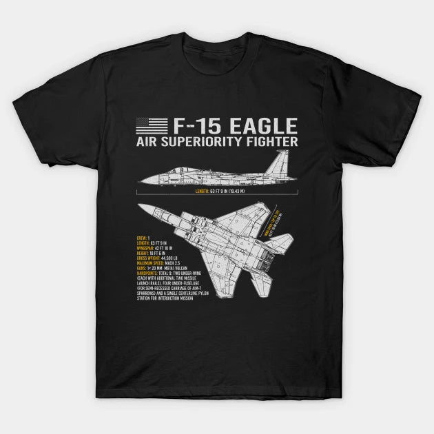 F-15 Eagle Blueprint T-Shirt