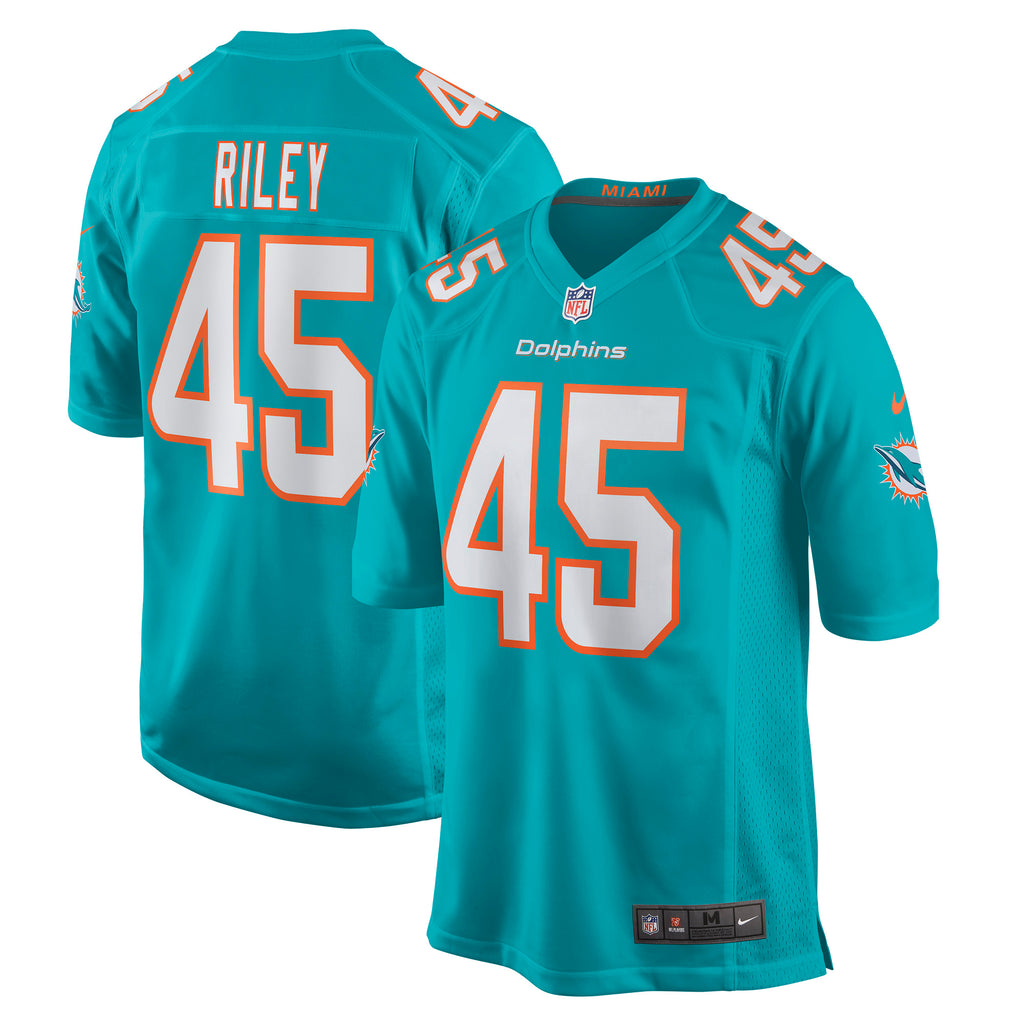 Duke Riley Miami Dolphins Game Jersey - Aqua