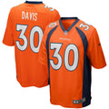 Terrell Davis Denver Broncos Game Retired Player Jersey - Orange